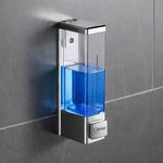 Citrine ABS Wall Mounted Handwash Dispensers for Bathroom Kitchen 350 ml 350 ml Liquid, Conditioner, Gel, Shampoo, Soap, Foam Dispenser (Clear, Silver)