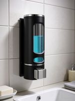 Citrine Premium Wall Mounted Soap Dispenser 400ml | Manual Liquid Hand Wash Dispenser 400 ml Liquid, Conditioner, Gel, Shampoo, Soap, Foam Dispenser (Black)
