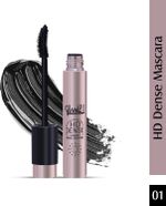 Glam21 HD Dense Mascara Extra Thick & Curled Lashes Upto 16hrs Volumizing Lengthening 10 ml (Black)