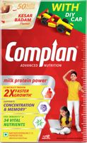COMPLAN Nutrition Drink Powder for Children Kesar Badam flavour Refill Pack with DIY Car (1 kg)
