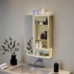 LUPPRA Space-Saving Wall Cabinet with Mirro Bathroom Mirror (Rectangle Finish : Smooth Finish)