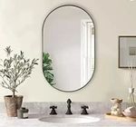 LUPPRA 12 X 18 Inches Frameless Decorative Capsule Wall Mount Mirror Bathroom Mirror (Oval Finish : Polished)