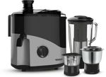MAHARAJA WHITELINE Odacio Plus 550 W Juicer Mixer Grinder (ODACIO PLUS / JX1-157 | 3 Jars | Black, Grey)