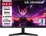 LG UltraGear 60.96 cm (24 inch) Full HD IPS Panel with HDR10, NVIDIA G-SYNC Comaptible, Tilt-able Stand, 3-side virtually borderless design Gaming Monitor (24GS60F-BB.ATREMVN) (AMD Free Sync, Response Time: 1 ms, 180 Hz Refresh Rate)