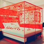 RK NETX Mosquito Net (6×7 Feet) King Size Polyester Washable Adults Mosquito Net (Orange, Bed Box)