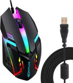 ENTWINO F-1 Gaming Mouse Wired For Computer Braided Wired Ambidextrous Optical  Gaming Mouse (USB 2.0, Black)