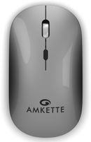 AMKETTE Hush Pro Epic Ambidextrous Optical Mouse (2.4GHz Wireless, Bluetooth, Grey)