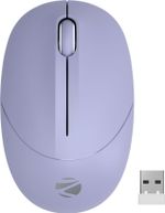 ZEBRONICS Panther Ambidextrous Optical Mouse 1600DPI, Silent Ergonomic, Power Saving Precision (2.4GHz Wireless, Purple)