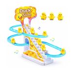 J K INTERNATIONAL Duck Slide Set Toy for Kids Automatic Stair Climbing Track (Multicolor)