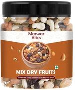 Marwar Bites Premium Mixed Dry Fruits Crunchy Snack for All Ages Gifting Almonds, Apricots, Cashews, Dates, Figs, Pistachios, Raisins, Walnuts (1 x 500 g)