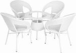UrbanEscape Metal Table & Chair Set (Finish Color – White Balcony/Outdoor/Coffee, Pre-assembled)