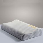 SleepyCat Memory Foam Orthopaedic Pillow Pack of 1 Solid Contour Bamboo Fabric (White)