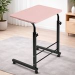 VIROVIA Adjustable Laptop Table | Study Table | Portable Laptop Desk for Home & Office Wood Portable Laptop Table (Finish Color – Pink, DIY(Do-It-Yourself))