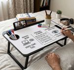 FoldFirst WHITE Wood Portable Laptop Table (Finish Color – Cotted White, Pre Assembled)