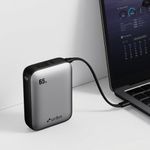 URBN 20000 mAh 65 W Nano Pocket Size Power Bank (Silver, Lithium, Fast Charging for Mobile, Earbuds)