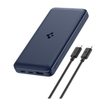 Spigen 20000 mAh 22.5 W Slim Pocket Size Power Bank (Navy Blue, Lithium Polymer, Fast Charging for Mobile, Tablet, Earbuds)