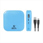 AMYTEL 10000 mAh 8 W Mini Pocket Size Power Bank (Blue, Lithium-ion, Power Delivery 2.0, Power Delivery 3.0, Quick Charge 2.0, Quick Charge 3.0 for Mobile, Smartband, Speaker, Trimmer)