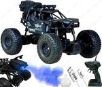 Toyco Rock Crawler 1:16 Offroad Monster RC Car with Smoke Function & Rechargeable Car (Black)