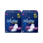 STAYFREE Secure Nights Cottony Comfort XXL 40| Upto 100% leakage protection| Odor Control Sanitary Pad (Pack of 80)