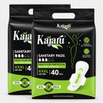 KAJARU Sanitary Napkins for Heavy Flow, Leak-Free, Soft, Ultra Absorbent,320mm XXXL Sanitary Pad (Pack of 80)