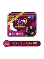 niine Naturally Soft XXL+ Sanitary Napkins Super Day & Night (Combo 2) Sanitary Pad (Pack of 80)