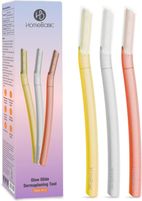HOMEBASIC Glow Glide Reusable Facial Razor, Rust-Resistant, Travel-Friendly For, Women (Pack of 3)