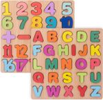 ZARQITO wooden puzzle for kids Number and Alphabet combo 2 pack (2 Pieces)