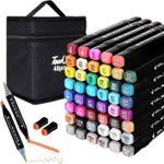 ARV Dual Tip Art Markers Sketching Head Marker Pens for Kids Adult 48 Colours (Set of 48, Multicolor)