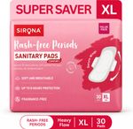 SIRONA Rash-Free Cottony Soft | For Heavy Flow & Leak Protection | Super Saver Pack-XL Sanitary Pad (Pack of 30)