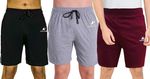 Diwazzo Pack of 3 Printed Men Black, Silver, Maroon Regular Shorts