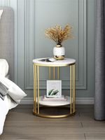 Smarts collection Round Sofa Side Table, End Tables Corner Table Living Room(Golden-White) Metal Side Table (Finish Color – Golden-White, Pre-assembled)