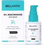 BELLAVITA Niacinamide Face Serum, Hyaluronic Acid | pH Balanced | Non-Irritating | Non-Sticky | Treats Pigmentation & Repairs Skin Barrier | 10% Niacinamide (30 ml)