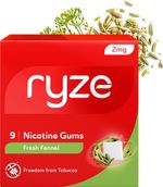 Ryze Nicotine Gum 2mg (Fresh Fennel) | 9 Gums Smoking Cessations (Pack of 3)