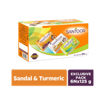 Santoor Total Skin Care- Aloe Vera & Lime, Sandal & Almond Milk, Sandal & Turmeric Soap (6 x 125 g)