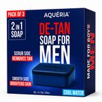 Aqueria De-Tan & Brightening 2-in-1 Bath Soap for Men | Cool Water Fragrance (3 x 100 g)