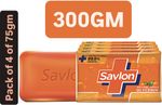 Savlon GLYCERINE BATHING BAR with PROTECTION NATURAL ORIGIN | PACK OF 4x75gm (300g) (4 x 75 g)