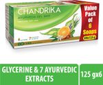 CHANDRIKA With Glycerine Ayurveda Gel Bathing Bar Soap,| Jojoba Oil for Moisturized Skin (6 x 125 g)