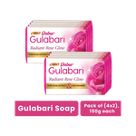 Dabur Gulabari Pure Rose Soap|Bathing Moisturizing Soap for Soft, Glowing Skin & Body (8 x 150 g)