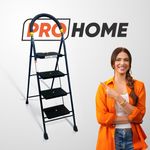 ProHome 4 Step Eco Steel Ladder for Home and Anti Skid shoes Steel Ladder(With Platform) Steel Ladder (With Platform)