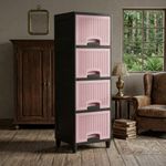 MAXTID Multi Layer Storage Cabinet Storage Box Storage Box (Pink, Black)