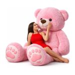 vtb retail stuffed toys 4 feet pink teddy bear / high quality / love teddy For girls valentine & Anniversary gift / cute and soft teddy bear -122 cm (Pink)  – 48 inch (Pink)