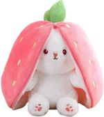EITHEO Reversible Bunny Stuffed Toy Soft Strawberry Bunny Plush V…more