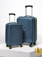 ALFA by VIP Hard Body Set of 2 Luggage 8 Wheels – Rhino Strong Hard Side Luggage | Trolley Bag With Flushed Combination Lock – Blue