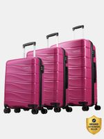ARISTOCRAT Hard Body Set of 3 Luggage 8 Wheels – Olympus 3 (Small 55cm | Medium 66cm | Large 77cm) – Trolley Bag – Pink