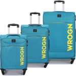 WROGN Soft Body Set of 3 Luggage 4 Wheels – Aspire Set-3(22 Inch+26 Inch+ 30 Inch) – Teal