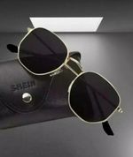 GOODINA UV Protection, Gradient, Polarized Rectangular Sunglasses (Free Size) (For Men, Black)