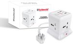 Goldmedal Turbocharge 4+3 Power Strip 4  Socket Extension Boards (White, 2 m, With USB Port)