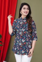 FebQ Casual Regular Sleeves Printed Women Multicolor Top