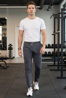 ANAND Men Solid Grey Track Pants