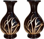 Dagga craft Flower Vase for Home Decor Bedroom Living Room Office | Table Decorative Plastic Vase (6 inch, Gold, Black)